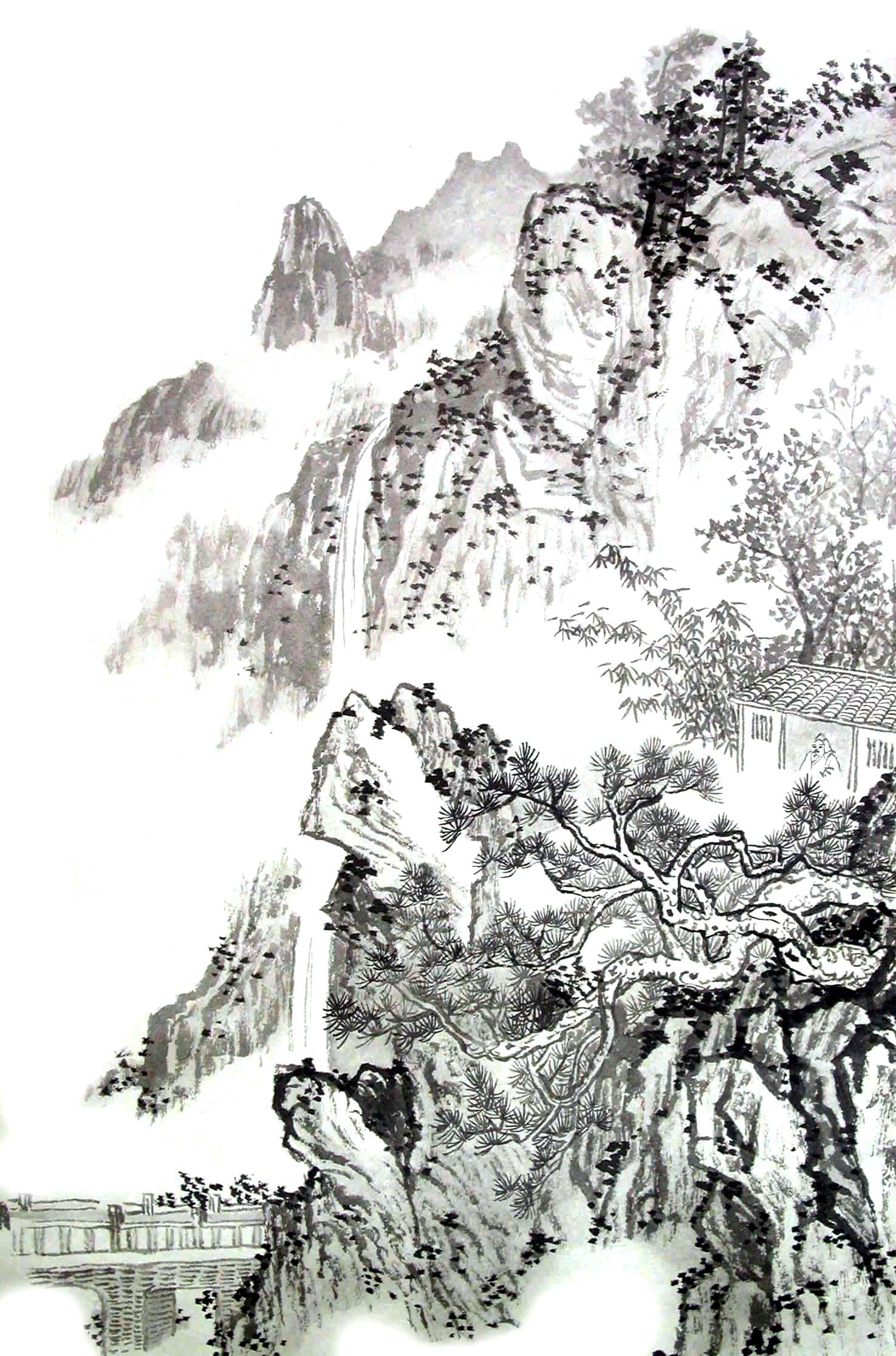 Landscape with Bridge and Scholar