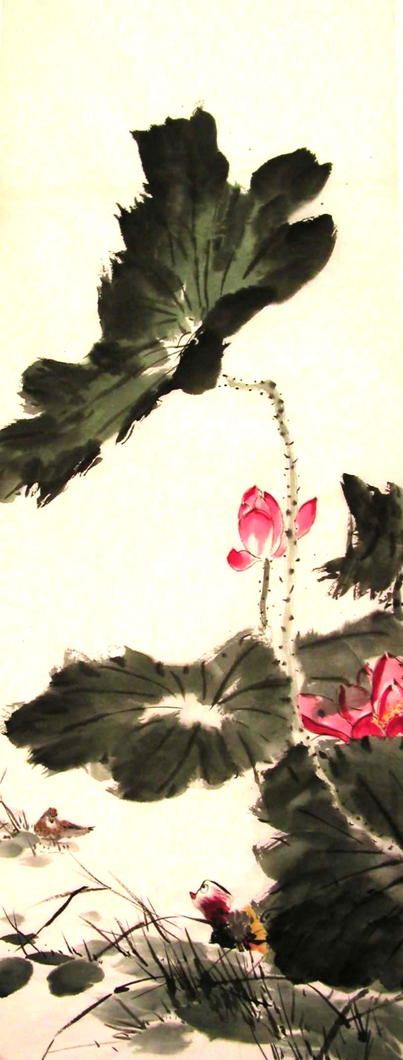 Wood Duck with Lotus